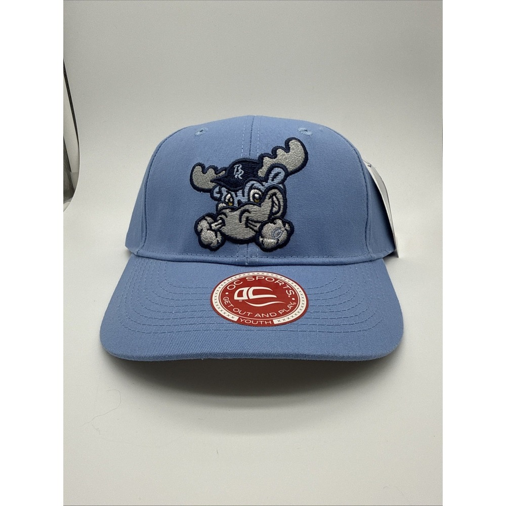 OC Sports Wilmington Blue Rocks Youth Baseball Cap Light Blue Moose Logo Hat